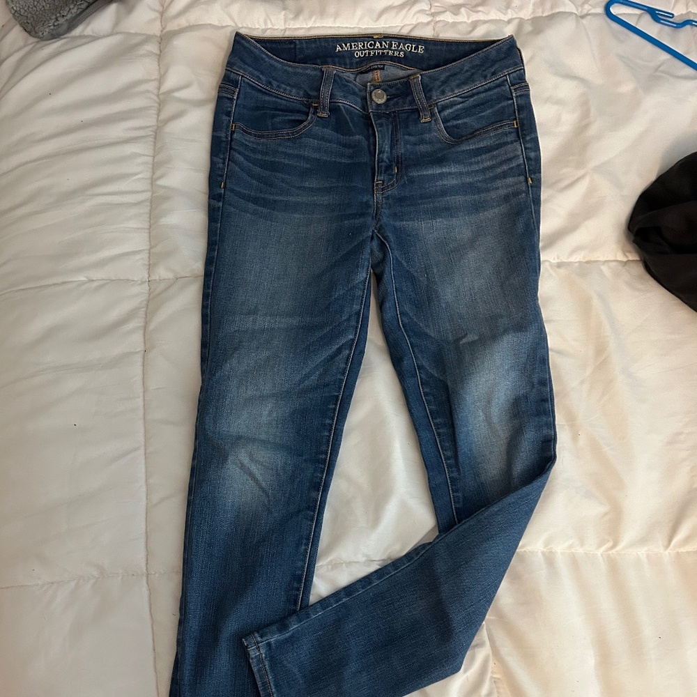 american eagle dark wash jeggings size 4